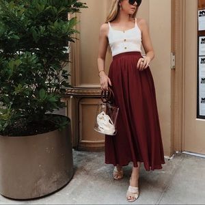 Red Midi Skirt